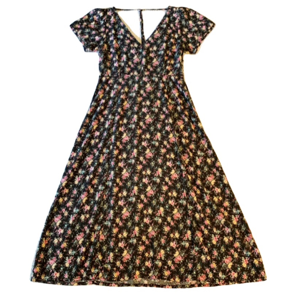 Auguste The Label 90S Ditsy Floral Midi Dress (Black) Size 4